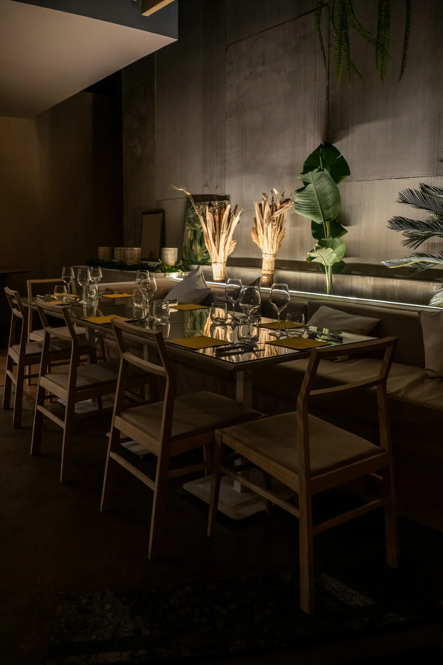 Brown wooden dining table and chairs