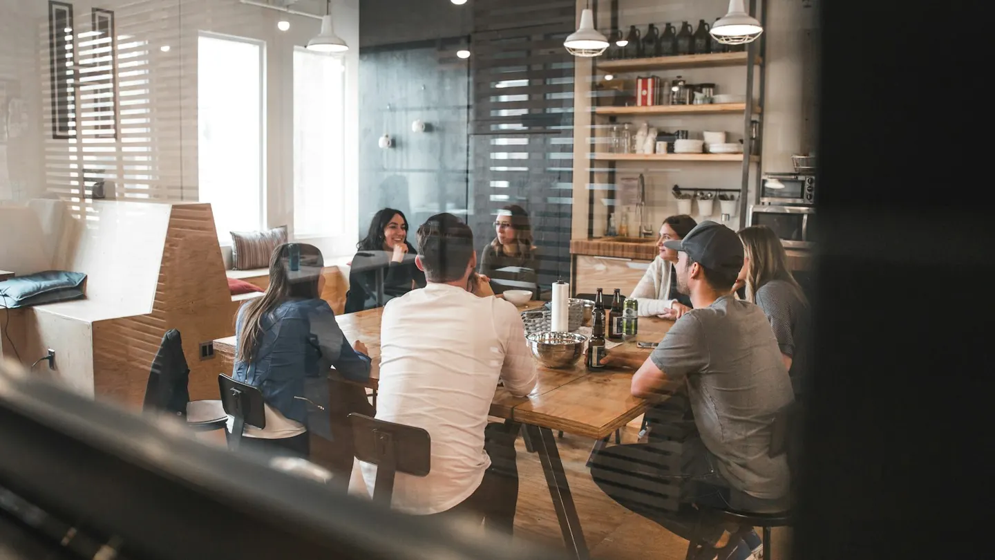 People seated together in a workplace